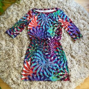London times woman’s colorful abstract dress 8
